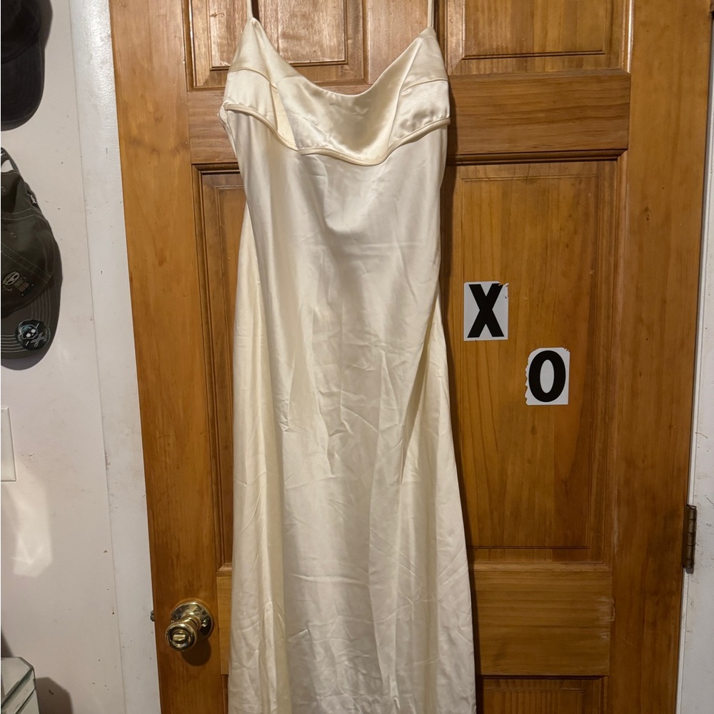 Jason Wu cream colored satin dress